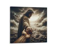 DATOZA Póster Decorativo Dios Jesús Me Guía Pintura Decorativa Lienzo Pósteres de Pared e Imagen Artística Impresión Moderna Decoración de Dormitorio Familiar Pósteres 30x30cm (12x12 pulgadas)