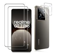 Datree 2 Piezas 3D Protector de Pantalla para Realme GT 7 Pro/GT7 Pro 5G, con 2 Piezas Protector de Lente de Cámara, Dureza 9H Sin Burbujas, Alta Definicion, Anti-Arañazos Cristal Templado