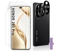 Datree 2 Piezas para Honor 200 Pro Protector de Pantalla, 2 Piezas Protector de Lente de Cámara(Negro), Alta Definicion, Anti-Arañazos Screen Protector, TPU Película Protectora