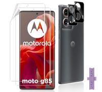 Datree 2 Piezas para Motorola Moto G85 5G Protector de Pantalla, 2 Piezas Protector de Lente de Cámara(Negro), Alta Definicion, Anti-Arañazos Screen Protector, TPU Película Protectora