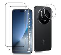 Datree 2 Piezas Protector de Pantalla para Honor Magic 8 Pro 5G, con 2 Piezas 3D Protector de Lente de Cámara,Dureza 9H Sin Burbujas, Alta Definicion,Anti-Arañazos Cristal Templado