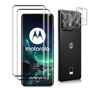 Datree 2 Piezas Protector de Pantalla para Motorola Moto Edge 40 Neo, con 2 Piezas 3D Protector de Lente de Cámara, Dureza 9H Sin Burbujas, Alta Definicion, Anti-Arañazos Cristal Templado