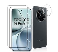 Datree 2 Piezas Protector de Pantalla para Realme 14 Pro Plus/Realme 14 Pro+ 5G, con 2 Piezas 3D Protector de Lente de Cámara, Dureza 9H Sin Burbujas, Alta Definicion, Anti-Arañazos Cristal Templado