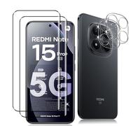 Datree 2 Piezas Protector de Pantalla para Xiaomi Redmi Note 15 Pro Plus/Pro+ 5G/POCO M8 Pro 5G, con 2 Piezas 3D Protector de Lente de Cámara,Dureza 9H Sin Burbujas, Anti-Arañazos Cristal Templado