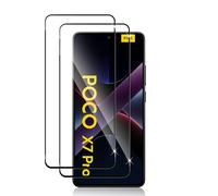 Datree 2 Piezas Xiaomi Poco F7 Pro/F7 Ultra /X7 Pro/Mi 14T/ Mi 14T Pro Protector de Pantalla,HD Cristal Templado, Dureza 9H Sin Burbujas, Alta Definicion,Anti-Arañazos Cristal Templado -Negro