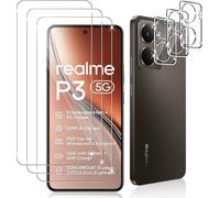 Datree 3+3 Piezas para Realme P3 5G Protector de Pantalla con Protector de Lente de Cámara, Dureza 9H Sin Burbujas, Alta Definicion, Anti-Arañazos Cristal Templado