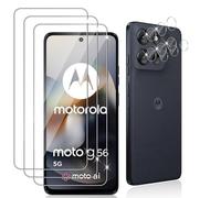 Datree 3 Piezas para Motorola Moto G56 Protector de Pantalla, con 3 Piezas Protector de Lente de Cámara,Dureza 9H Sin Burbujas, Alta Definicion,Anti-Arañazos Cristal Templado