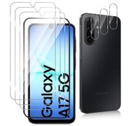 Datree 3 Piezas para Samsung Galaxy A17 4G/5G Protector de Pantalla, con 3 Piezas Protector de Lente de Cámara,Dureza 9H Sin Burbujas, Alta Definicion,Anti-Arañazos Cristal Templado