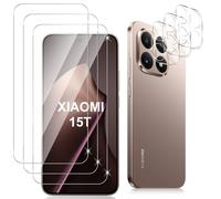 Datree 3 Piezas para Xiaomi Mi 15T/15T Pro Protector de Pantalla, con 3 Piezas Protector de Lente de Cámara,Dureza 9H Sin Burbujas, Alta Definicion,Anti-Arañazos Cristal Templado