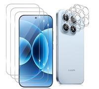 Datree 3 Piezas para Xiaomi Mi 17 Protector de Pantalla, con 3 Piezas Protector de Lente de Cámara,Dureza 9H Sin Burbujas, Alta Definicion,Anti-Arañazos Cristal Templado