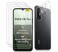 Datree 3 Piezas para Xiaomi POCO C81 PRO Protector de Pantalla, con 3 Piezas Protector de Lente de Cámara, Dureza 9H Sin Burbujas, Alta Definicion, Anti-Arañazos Cristal Templado