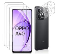 Datree 3 Piezas Protector de Pantalla para OPPO A40 4G/A40M 4G /OPPO A60 5G, con 3 Piezas Protector de Lente de Cámara,Dureza 9H Sin Burbujas, Alta Definicion,Anti-Arañazos Cristal Templado