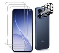 Datree 3 Piezas Protector de Pantalla para OPPO Reno 15 F 15F/15 FS 15FS (4G/5G), con 3 Piezas Protector de Lente de Cámara (Negro), Dureza 9H Sin Burbujas, HD Anti-Arañazos Cristal Templado Película