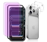 Datree Compatible con iPhone 17 Pro Max Bloqueo de luz Azul, 2 + 2 Piezas Cristal Templado y Protector de Lente de Cámara, Anti Blue Light Vidrio Templado