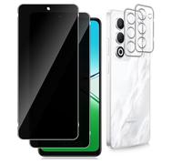 Datree Protector de Pantalla de Privacidad para OPPO A5 4G, 2+2 Piezas Antiespia Anti-Arañazos Cristal Vidrio Templado con Protector Lente Cámara, Dureza 9H Sin Burbujas