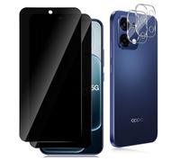 Datree Protector de Pantalla de Privacidad para OPPO A6 Pro 4G/5G, 2+2 Piezas Antiespia Anti-Arañazos Cristal Vidrio Templado con Protector Lente Cámara, Dureza 9H Sin Burbujas