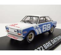 Datsun 510 Bre #68 1972 Azul Blanco Peter Gregg Coche a Escala 1:43 Greenlight