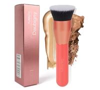 Daubigny - Brocha para base de maquillaje líquido de 1.5 pulgadas de diámetro superior, brocha de maquillaje prémium y brocha plana profesional Kabuki, perfecta para base, crema, pulido, mezcla (rojo)