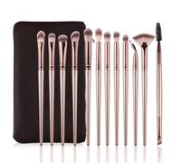 Daubigny Pinceles de maquillaje para ojos, 12 piezas, corrector profesional para sombra de ojos, base para cejas, polvo, crema lquida, juego de