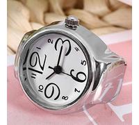 DAUERHAFT Reloj de Acero Inoxidable Reloj de Anillo Reloj de Anillo Especial Reloj de Anillo de Cuarzo Adecuado para Diferentes Ocasiones Regalos para Amigos(White)