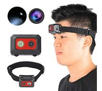 DAUERHAFT videocámara montado en la Cabeza CáMara de VisióN Nocturna de AccióN Montada en la Cabeza F18 ,VideocáMara HD de 1080P ,Faro de DiseñO 2 En 1 ,Tiempo de Espera Prolongado