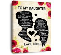 Daughter Never Forget That I Love You Poster - To My Daughter Quote Canvas Art from Mother, Rustic or Floral Print for Bedroom Decor, Sentimental Birthday Gift for Girl(Unframed,08x12inch(20x30cm))