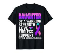 Daughter of a Warrior Thyroid Cancer Gifts Family Matching Camiseta gráfica económica