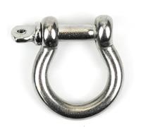 DAUMLINK® Grillete tipo lira de acero inoxidable A4 (AISI 316) | Grillete curvo para cadenas y cabos | Herraje náutico de alta resistencia a la corrosión | Pack de 2 - varias medidas (8 mm)