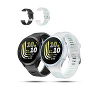daunke 2 paquetes de correas de reloj para Garmin Forerunner 170/70, silicona impermeable, resistente a los arañazos, resistente y duradera, fácil de reemplazar, color blanco y negro