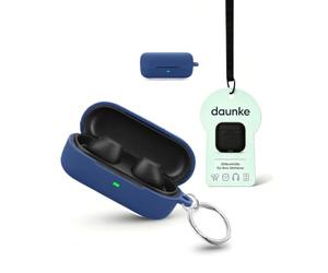 daunke - Carcasa de silicona suave para Sony WF-C510 (cierre de mosquetón, protección completa, color azul)