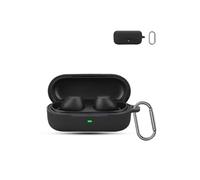 daunke - Carcasa de silicona suave para Sony WF-C510 (cierre de mosquetón, protección completa), color negro