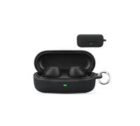daunke - Carcasa de silicona suave para Sony WF-C510 (cierre de mosquetón, protección completa, color negro)