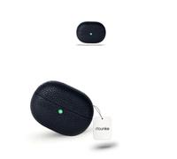 daunke Funda de piel para Huawei FreeBuds Pro 5 con llavero de metal, color negro