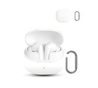 daunke - Funda de silicona suave para Baseus Bass EP10 Pro, funda protectora de silicona suave, con mosquetón, protección completa, color blanco