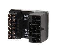 DAUZ Conector de Alimentación de Tarjeta Gráfica, Aleación de Aluminio 600W 12V HPWR 180 Grados 16P a 16P GPU Placa Adaptadora de Corriente para Montaje (PH316 Plata)