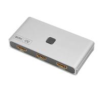 DAUZ Conmutador Multimedia HD, Transmisión de 18 Gbps Conmutador 4K HD Indicador LED 1 en 2 Salidas para Computadora (YC-Q201)