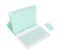 DAUZ Funda para Tableta con Teclado y Mouse, Juego de 3 Piezas Resistente Al Desgaste, Funda para Tableta con Incisión de Precisión, Sensación Cómoda para Tableta iOS (Green)