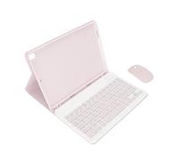 DAUZ Funda para Tableta con Teclado y Mouse, Juego de 3 Piezas Resistente Al Desgaste, Funda para Tableta con Incisión de Precisión, Sensación Cómoda para Tableta iOS (Pink)