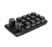 DAUZ Mini Teclado Personalizado, Programable, 12 Teclas, 2 Perillas, Programación de Retroalimentación Sensible, Teclado Macro, Multifunción Mecánica para Oficina (USB con Cable)