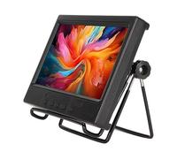 DAUZ Pantalla Portátil, 1024x600 Plug and Play Monitor Portátil 100-240V Altavoz Incorporado Multifunción VGA (Soporte de Hierro Enchufe de la UE)