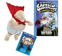 Dav Pilkey Adventures of Captain Underpants - Juego de regalo de juguete con libro especial de 25 1/2 aniversario y nuevo Dog Man, personaje de peluche de superhéroe y crea tu propia actividad de