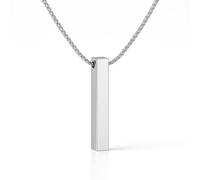Davaco Collar Respiración Consciente 4 8 4 Colgante Acero 316L con Cadena de Plata y Acero Ayuda a Dejar de Fumar Reduce Ansiedad Regalo Mindful Hombre Mujer