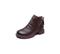 DAVBIR De Las Mujeres Sola Lug Tacón Bajo Chelsea Moda Botín del Tobillo Exterior No Deslizamiento Bota Informal (Color : Brown, Size : 38 EU)