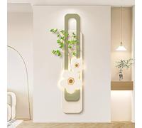 DAVBIR Escultura Decorativa De Pared 3D, Escultura de Pared con luces LED, Moderna Y Sencilla, Ideal para Sala de Estar, Entrada y Pasillo(Green,25 * 100cm/10 * 39.5in)