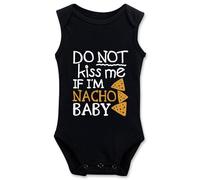 Davcielaora Ropa divertida para recién nacido, con texto en inglés «Do Not Kiss Me If Im Nacho», T-Gris, 9 meses