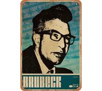 Dave Brubeck Jazz Art - Cartel de metal para decoración de pared, 20,3 x 30,5 cm, estilo retro