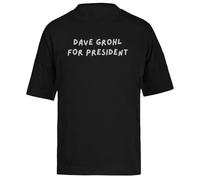 Dave Grohl para Presidente Camiseta Extragrande Holgada Negra Unisex Unisex Black tee Baggy Oversized T-Shirt