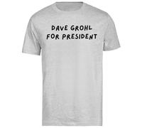 Dave Grohl para Presidente Camiseta Gris De Manga Corta para Hombre Unisex Black tee Baggy Oversized T-Shirt