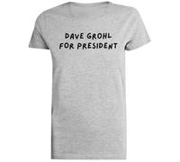 Dave Grohl para Presidente Camiseta Gris Femenina Camiseta De Manga Corta para Mujer Unisex Black tee Baggy Oversized T-Shirt
