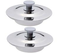 Davfiecn 2 tapones de drenaje de acero inoxidable para fregadero, tapón de drenaje de fácil agarre para bañera y baño, agujeros de drenaje de 40-45 mm, evita obstrucciones de cabello y cuerpo extraño